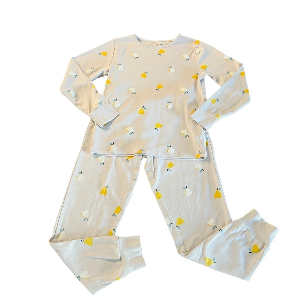 KIABI Charming Kids Pajama Set with Yellow and White Pear Pattern Size 10A